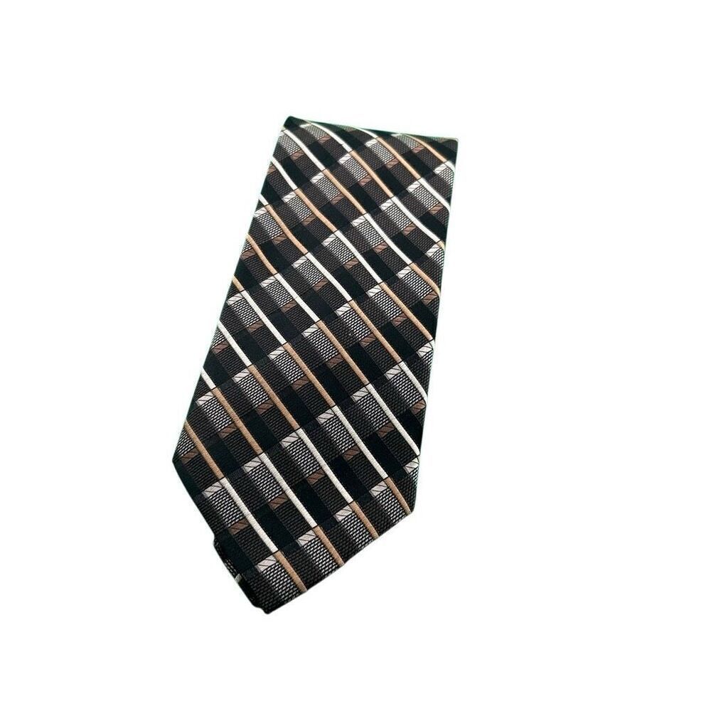 Roberto Villini Courture 100% Silk Necktie Brown and Black